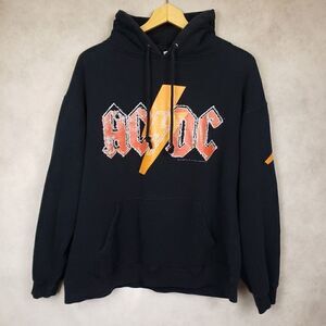 Aces and Eights AC/DC black hoodie 2003 size Lg